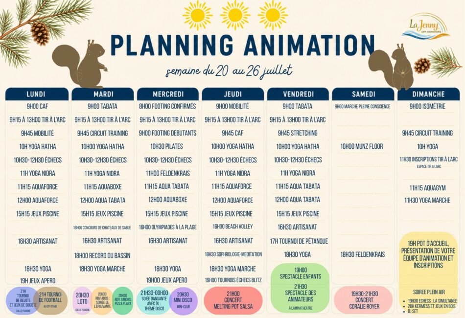 PLANNING SEMAINE 30 PLANNING SEMAINE 30